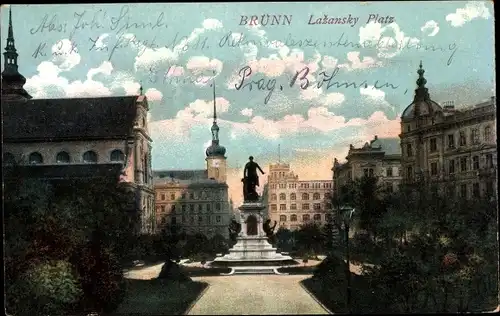 Ak Brno Brünn Südmähren, Lazansky Platz