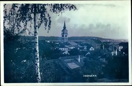 Ak Dobruška Gutenfeld Region Königgrätz, Teilansicht mit Kirche