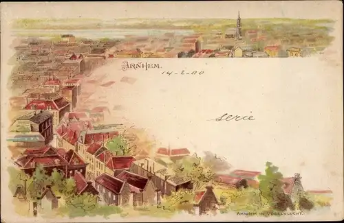 Litho Arnhem Gelderland Niederlande, Ort aus Vogelschau