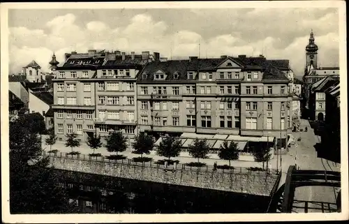 Ak České Budějovice Budweis Südböhmen, Teilansicht, Häuser