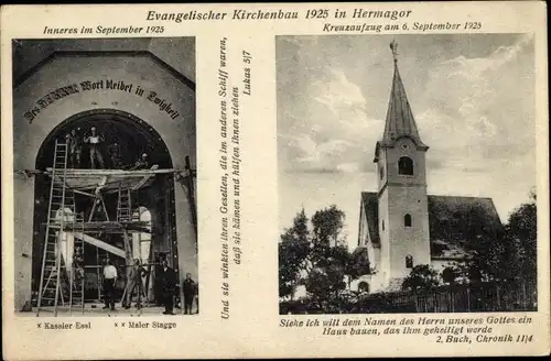 Ak Hermagor Pressegger See Kärnten, Evangelische Kirche, Innenansicht