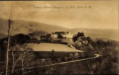 Ak Obereggenen Schliengen Baden Württemberg, Blick zum Pension Schloss Bürgeln a. d. Höhe, Umgebung