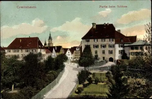 Ak Crailsheim Baden Württemberg, Partie beim Schloss