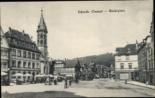 Ak Schwäbisch Gmünd in Württemberg, Marktplatz