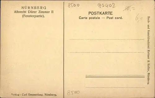 Ak Nürnberg in Mittelfranken, Albrecht-Dürer-Zimmer II