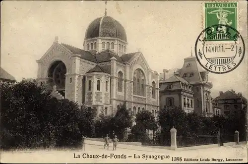Judaika Ak La Chaux de Fonds Kanton Neuenburg, La Synagogue