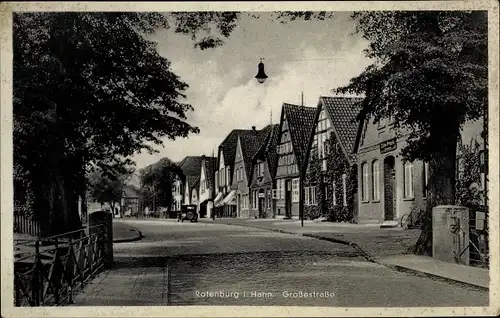 Ak Rotenburg in Hannover Rotenburg an der Wümme, Große Straße, Häuser
