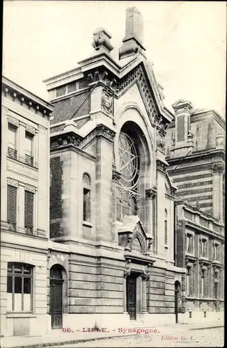 Judaika Ak Lille Nord, Synagogue, Ansicht der Synagoge, Eingangstor