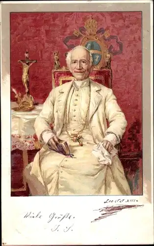 Litho Papst Leo XIII., Vincenzo Gioacchino Pecci, Portrait