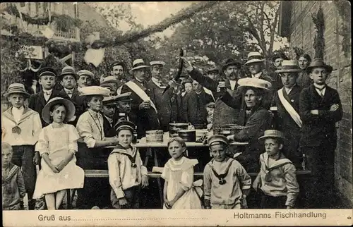 Ak Dannenberg an der Elbe, Holtmanns Fischhandlung, Personen, Kinder