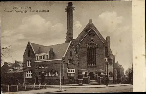 Judaika Ak Amsterdam Nordholland Niederlande, Synagoge, Linnaeusstraat