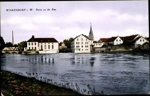 Ak Warendorf im Münsterland, Partie an der Ems
