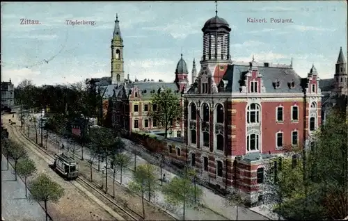 Ak Zittau in Sachsen, Kaiserliches Postamt, Töpferberg