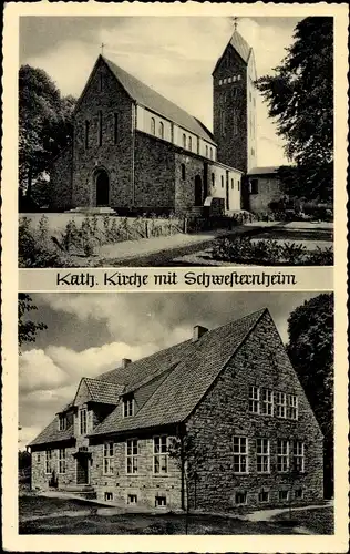 Ak Bramsche in Niedersachsen, Katholische Kirche mit Schwesternheim