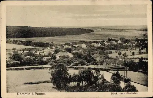 Ak Demmin in Vorpommern, Panorama, Blick nach Stuterhof