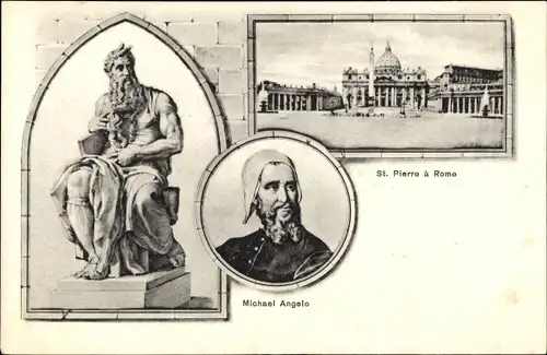 Ak Vatikan Rom Lazio, San Pietro, Petersplatz, Michelangelo