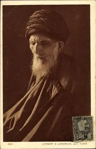 Judaika Ak Vieux rabbin, alter Rabbi, Maghreb, Lehnert & Landrock 123