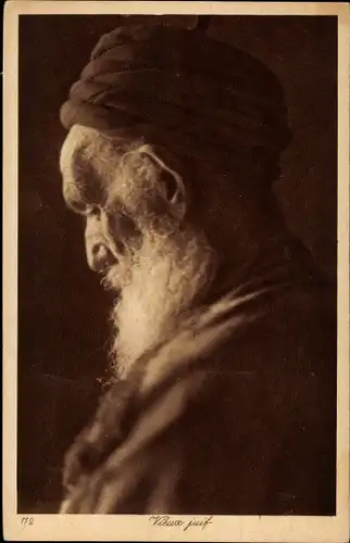 Judaika Ak Maghreb, Vieux juif, Alter Jude, Portrait, Lehnert & Landrock 112