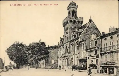 Ak Chabeuil Drôme, Place de l'Hotel de Ville