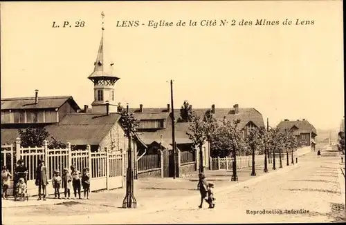 Ak Lens Pas de Calais, Eglise de la Cite No 2 des Mines