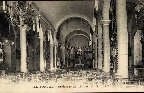 Ak Le Portel Pas de Calais, Interieur de l'Eglise