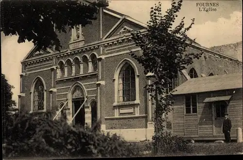 Ak Fournes en Weppes Nord, Eglise