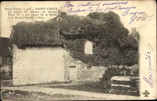 Ak Saint Yrieix Haute Vienne, La Maison du Chantre ou sejourna Henri IV a son retour de la Bataille