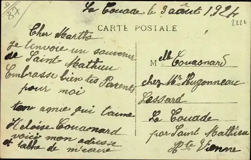 Ak Saint Mathieu Haute Vienne, Route de Piegut