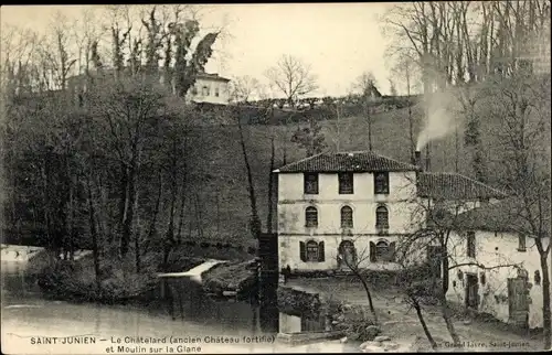 Ak Saint Junien Haute Vienne, Le Chatelard et Moulin sur la Glane