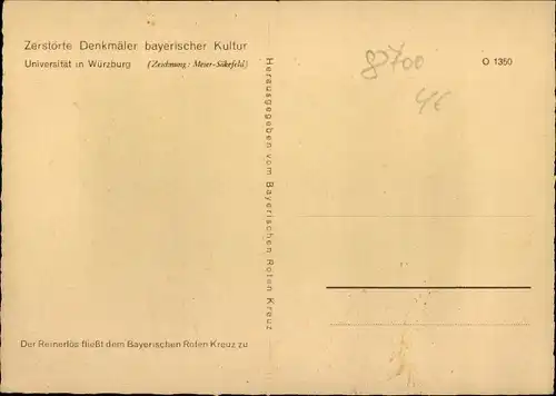 Künstler Ak Meier-Sökefeld, Würzburg am Main Unterfranken, Universität