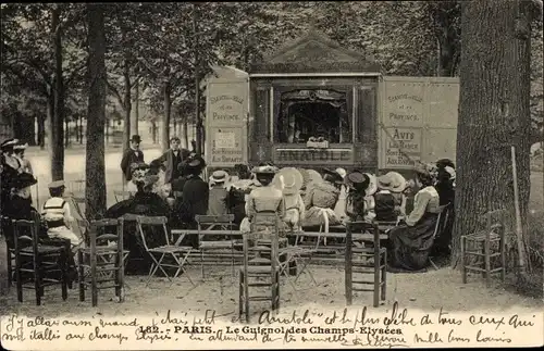 Ak Paris VIII, Le Guignol des Champs-Elysees, Puppentheater