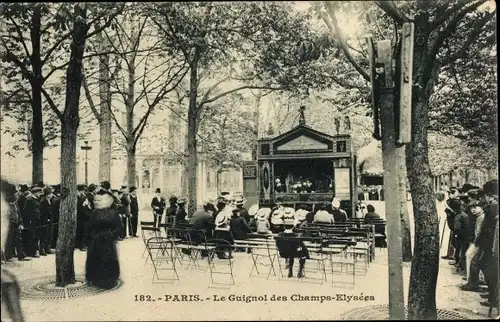 Ak Paris, Le Guignol des Champs Elysees