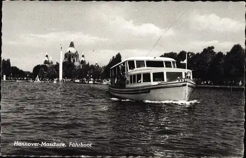 Ak Hannover in Niedersachsen, Fährboot in Fahrt, Maschsee