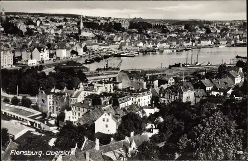 Ak Flensburg in Schleswig Holstein, Übersicht