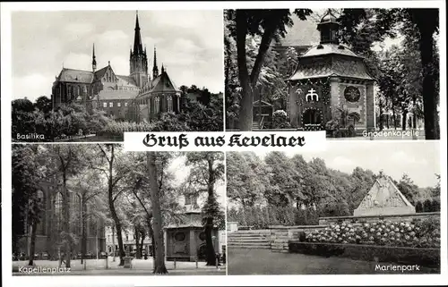 Ak Kevelaer am Niederrhein, Basilika, Gnadenkapelle, Kapellenplatz, Marienpark