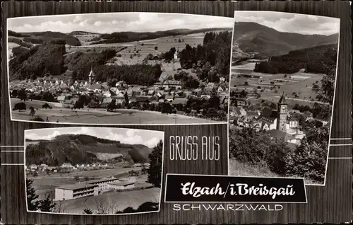 Ak Elzach im Schwarzwald, Gesamtansicht, Teilansicht