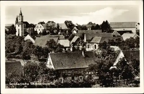 Ak Schmannewitz Dahlen im Kreis Nordsachsen, Blick auf den Ort