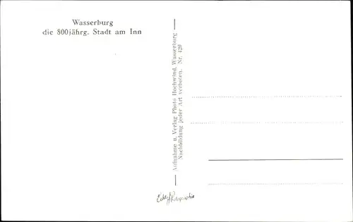 Ak Wasserburg am Inn in Oberbayern, Teilansicht