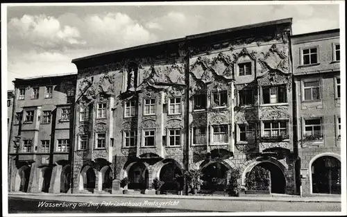 Ak Wasserburg am Inn in Oberbayern, Patrizierhaus Amtsgericht