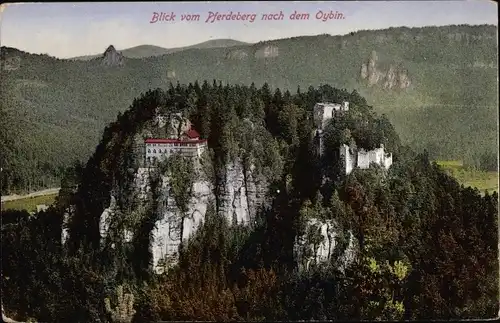 Ak Oybin in der Oberlausitz, Blick vom Pferdeberg