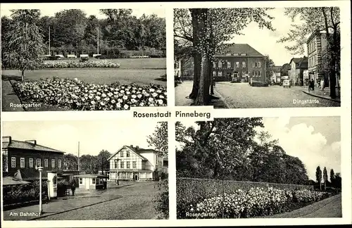 Ak Pinneberg in Holstein, Rosengarten, Dingstätte, Am Bahnhof