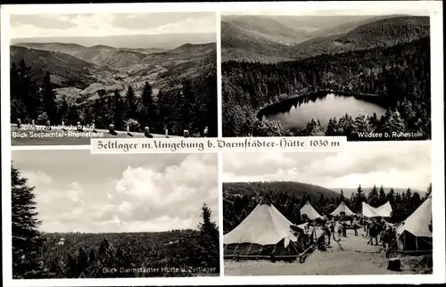 Ak Seebach Baden im Ortenaukreis, Darmstädter Hütte, Zeltlager, Wildsee bei Ruhestein