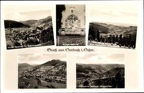 Ak Seebach in Baden Schwarzwald, Kriegerdenkmal, Panorama