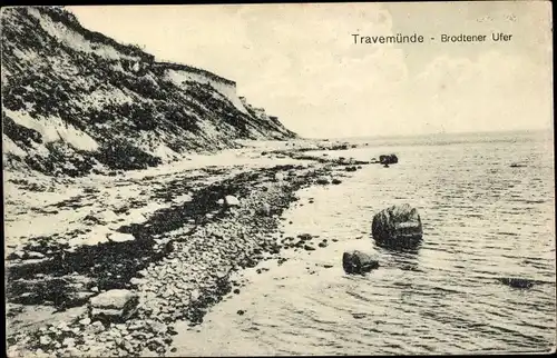 Ak Lübeck Travemünde, Partie am Brodtener Ufer, Ostsee