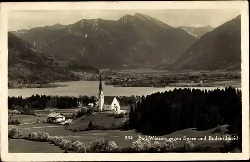 Ak Bad Wiessee in Oberbayern, Egern und Bodenschneid, Kirche