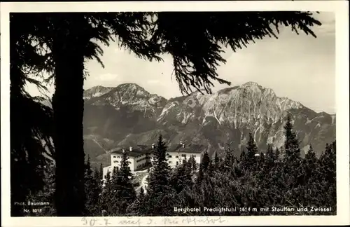 Ak Bad Reichenhall in Oberbayern, Berghotel Predigtstuhl, Stauffen, Zwiesel