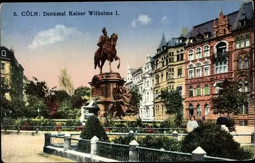 Ak Köln am Rhein, Kaiser-Wilhelm-Ring mit Kaiser-Wilhelm-Denkmal