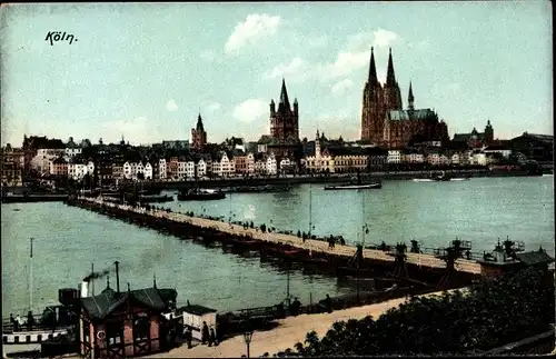 Ak Köln am Rhein, Rheinansicht, Dom