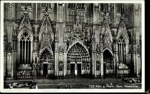 Ak Köln am Rhein, Dom, Westportal