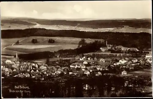 Ak Bad Driburg in Westfalen, Blick von der Iburg, Gesamtansicht